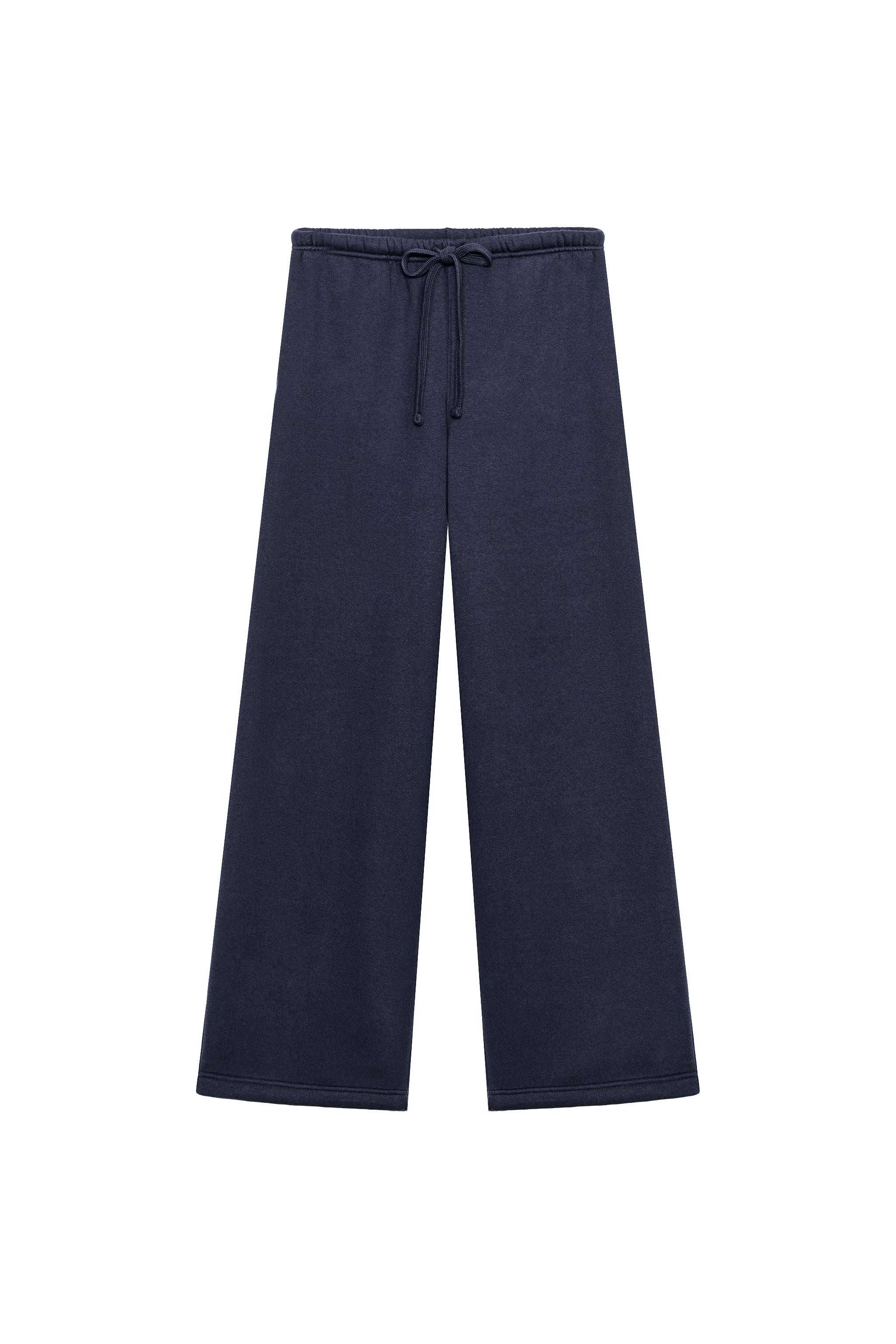 PANTALON EN MOLLETON BASIQUE DROIT À BAS AJUSTABLE